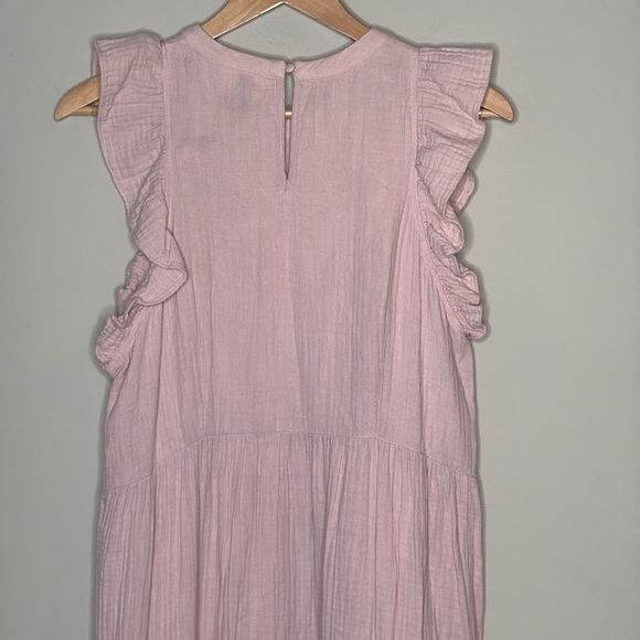 Universal Thread Cotton Ruffle Sleeveless Maxi Dress in Pale Pink Size Large - Picture 6 of 10
